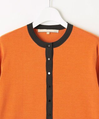 自由区 S 【アンサンブル対応・洗える】ウールシルク カーディガン ビタミンオレンジ