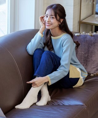 Tiaclasse ケーブル柄編みソックス アイボリー