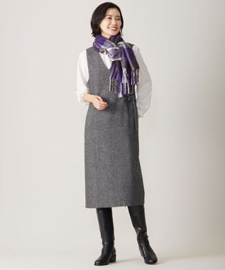 J.PRESS LADIES L 【洗える】ヌーディスバックサテン フリル襟 ブラウス アイボリー系