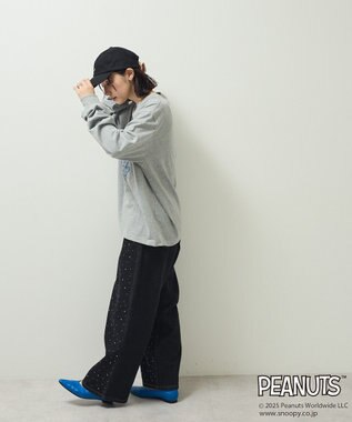 Green Parks ■PEANUTS ミュージカルノート ロンTEE Gray