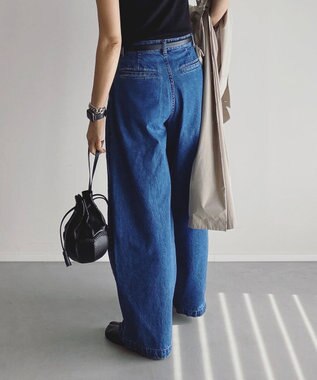 woadblue TUCKER タッカー / ワイドデニムパンツ MIDBLUE