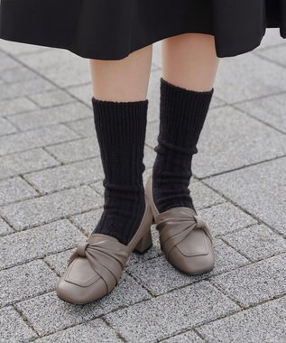 Tiaclasse ケーブル柄編みソックス ブラック