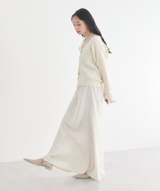 earth music&ecology レーストリムカーディガン Off White