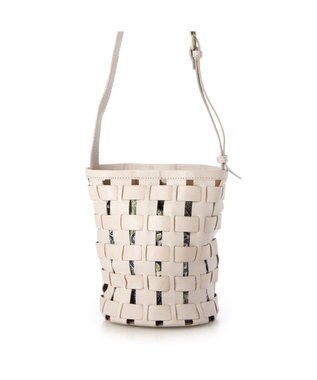 UNBILLION ピークスピーク PEAKS PEAK / 牛革透かし編みメッシュショルダートート アイボリー