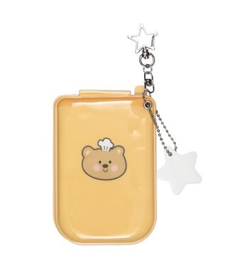 WEGO 【痛バ＆推し活グッズ】チャーム付きゆるアニマルガラケーカードホルダーキーホルダー イエロー