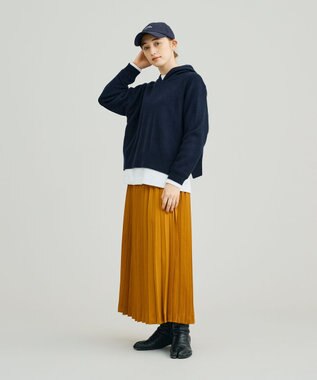 J.PRESS YORK STREET 【WOMEN】ウールカシミヤ フーディニット ネイビー系