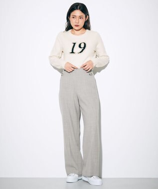 GRACE CONTINENTAL ウールストレッチセミワイドパンツ