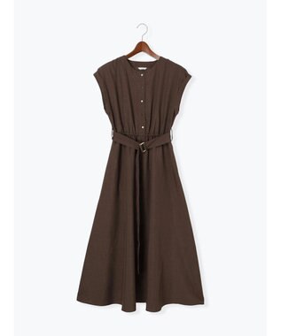 Te chichi リネンライクウエストマークワンピース ブラウン