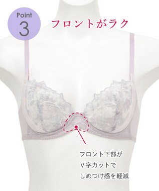 Wing 【エアリーソフトブラ】　ふんわりエアリーな着用感　脇から背中すっきり　ウイング／ワコール　KB2202 パープル