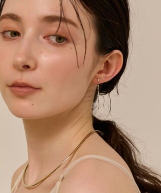 Phoebe 〈金属アレルギー対応〉グリッターエクレアロングピアス　シルバー/ニッケルフリー シルバー