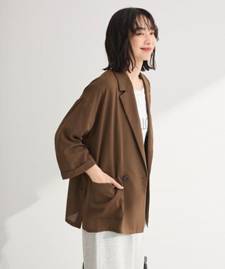 Green Parks 【適ON】シアーシャツジャケット Brown