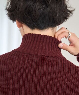 WEGO ルーズフィットハーフZIPプルオーバー ワイン