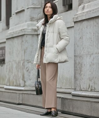 J.PRESS LADIES 【洗える】ツムギート flannel ワイド パンツ ベージュ系