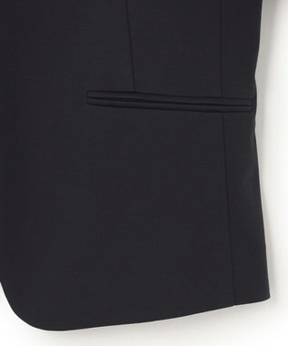 23区 S 【セットアップ対応/洗える】ストレッチポンチ ノーカラー ジャケット ネイビー系