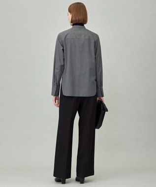 ICB 【洗える】 トリアセボディシェルピーチ ワイドパンツ ブラック系