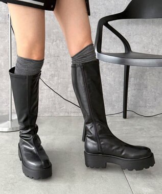 WEGO プレーンロングブーツ ブラック