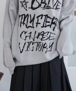 WEGO グラフィックニットBIGプルオーバー 柄22