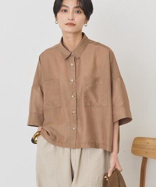 AMERICAN HOLIC 【先行予約】【WEB限定】Wポケットシアー半袖シャツ Beige