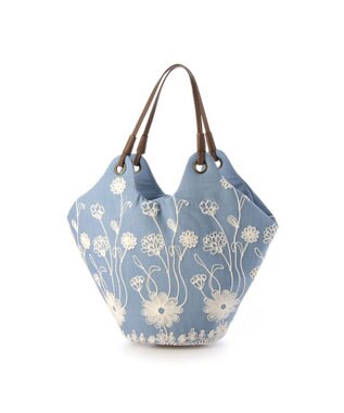 UNBILLION カシュカシュ cachecache / バケツ刺繍トートバッグ ライトブルー