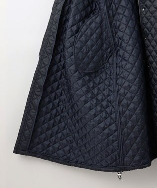 #Newans 【セレモニーにも】〈亀恭子さんコラボ〉キルティングロングコート ネイビー