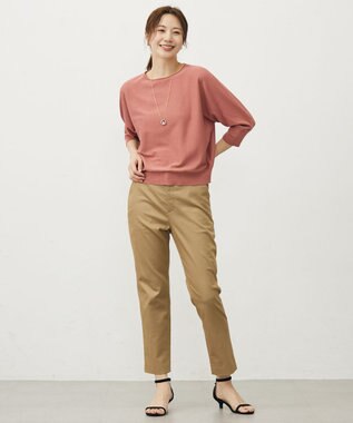 J.PRESS LADIES 【WEB限定・洗える】シャンブレーサテン テーパード パンツ 【WEB限定】キャメル系