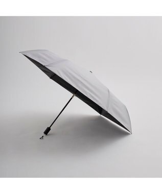 MOONBAT MIZUNO  (ミズノ) 無地 ロゴ 日傘 折りたたみ傘 自動開閉 1プッシュ パラソル 晴雨兼用 一級遮光 遮熱効果 遮光率100% UV遮蔽100% 高遮熱 ライトグレー