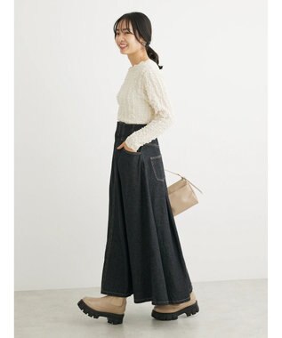 Green Parks ・ＳＵＧＡＲ　ＳＰＯＯＮ　コルセット風フレアスカート Black