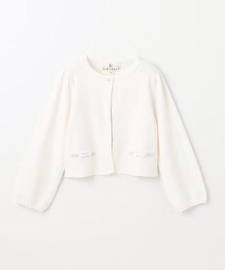 組曲 KIDS 【110-140cm】ラウンドカラー ニットジャケット オフホワイト系