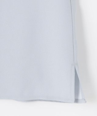 J.PRESS LADIES L 【洗える】ヌーディスバックサテン スタンドカラー ブラウス サックスブルー系