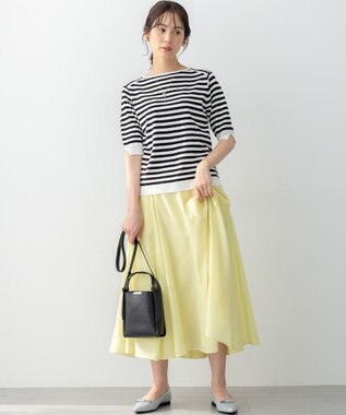 組曲 L 5分袖ニットＴシャツ ボーダー系1