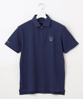 23区GOLF 【MEN】【吸水速乾/UVカット】ハニカムカノコ半袖ポロシャツ ネイビー系