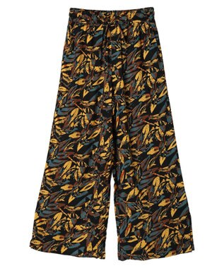 CRAFT STANDARD BOUTIQUE レーヨン柄プリントワイドパンツ Mustard