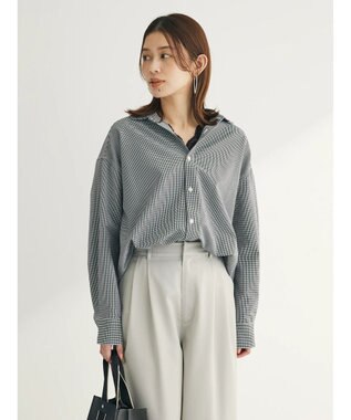 Green Parks ゆったりサッカーシャツ Gingham Check