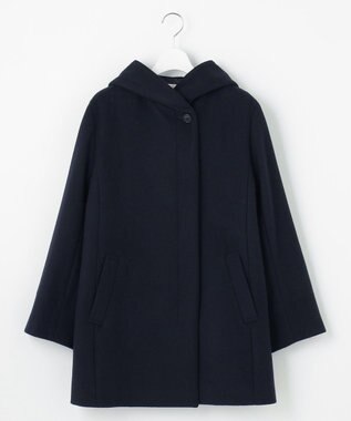 J.PRESS LADIES L ショートビーバー フーデット コート ネイビー系