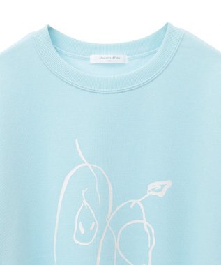 Green Parks 手書きプリントスウェット Sax