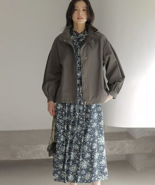 組曲 モザイクフラワープリント ブラウス ネイビー系5