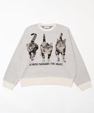 WEGO アニマルジャガードニットプルオーバー ホワイトアイボリー