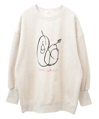 Green Parks 手書きプリントスウェット Oatmeal