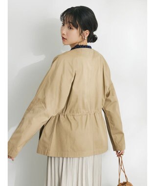 CRAFT STANDARD BOUTIQUE コットンギャバジンノーカラーＺＩＰブルゾン Beige