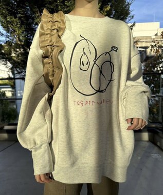 Green Parks 手書きプリントスウェット Oatmeal