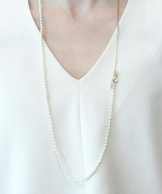 monshiro 【2WAY】ユキヤナギロング ネックレス ホワイト×ゴールド