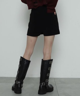 WEGO ジャガードハイウエストタイトショートパンツ ブラック