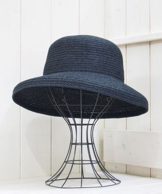 石田製帽 美濃和紙xコットンブレード　ウォッシャブルカサブランカ ブラック