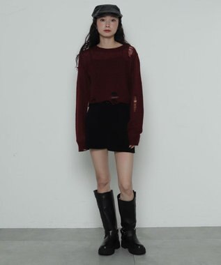 WEGO ジャガードハイウエストタイトショートパンツ ブラック