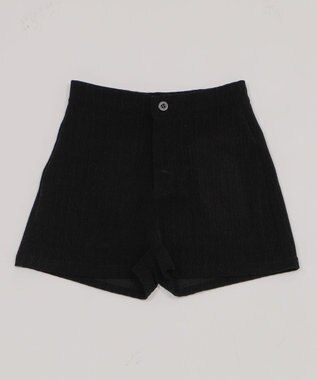 WEGO ジャガードハイウエストタイトショートパンツ ブラック