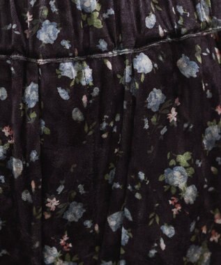 WEGO 【ANGIE VINTAGE】ベロア小花柄イージパンツ ダークブラウン