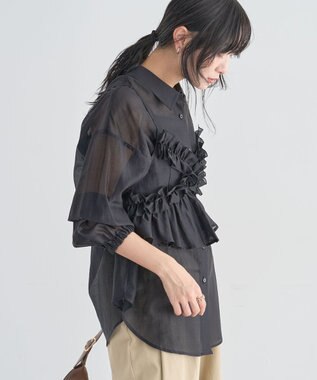 Green Parks 【WEB限定】ＳＥＴ２点フリルビスチェ＋シャツチュニックⅡ Black