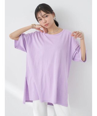 earth music&ecology バックスリットねじりチュニックＴ Pink