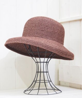 石田製帽 美濃和紙xコットンブレード　ウォッシャブルカサブランカ ブラウン