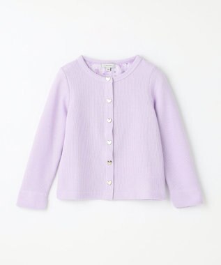ANY KIDS スナップボタン フレンチ カーディガン ラベンダー